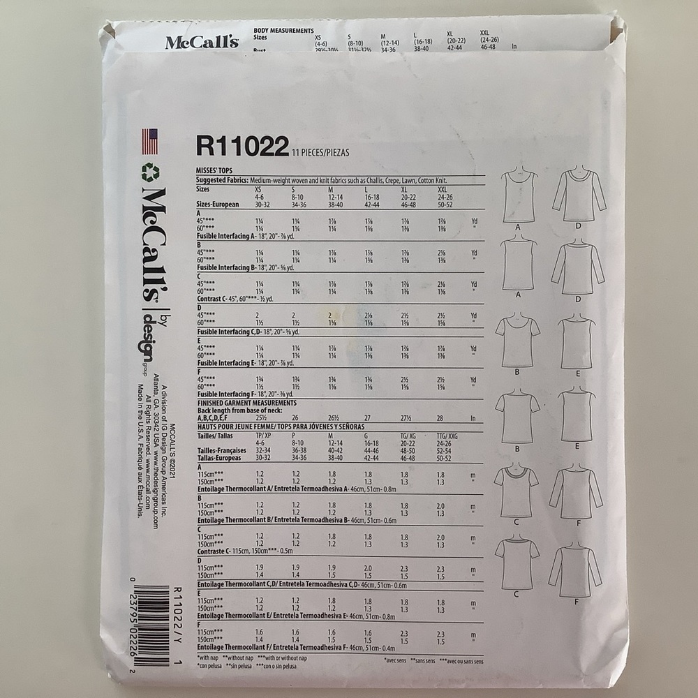 McCall’s R11022 (M7322) Sewing Pattern - Picture 3 of 3
